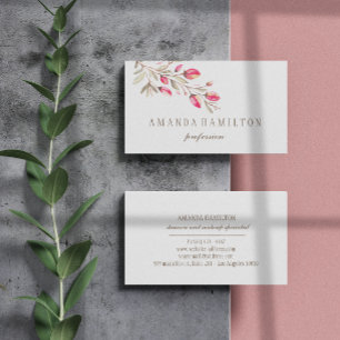 Elegant Vattenfärg för blommor från Rosa vid Botan Visitkort