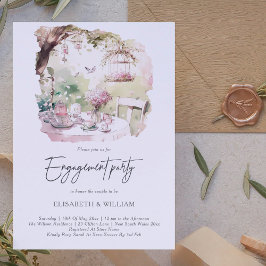 Elegant, vattenfärg, Garden-Förlovningsfest Inbjudningar