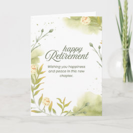 Elegant vattenfärg Glad pension Minimalistisk Kort