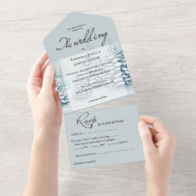 Elegant vattenfärg Gräs träd OSA Winter Wedding