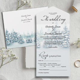 Elegant vattenfärg Gräs träd OSA Winter Wedding