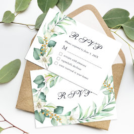 Elegant Vattenfärg Greenary Eucalyptus OSA kort