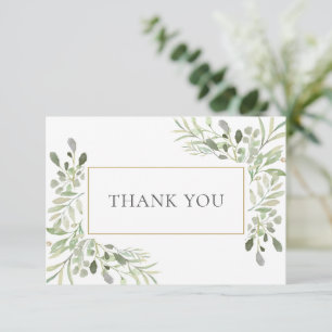 Elegant Vattenfärg Greenery Funeral Dikt Tack Kort