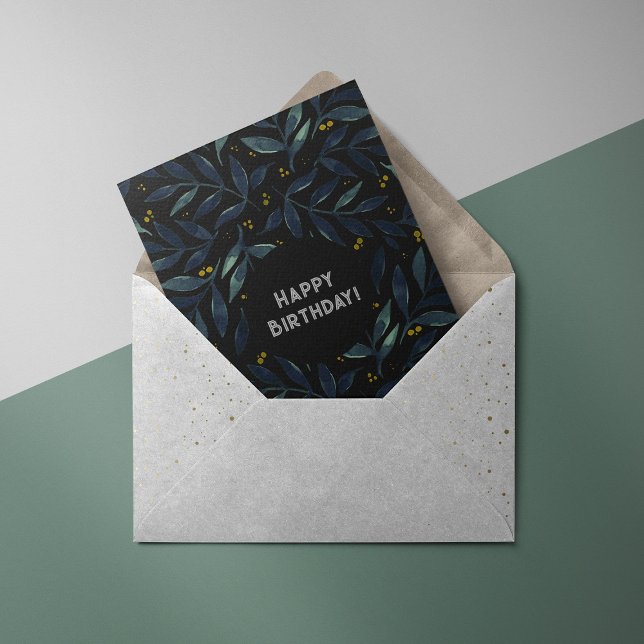 Elegant vattenfärg grenar födelsedagskort julkort (Skapare uppladdad)