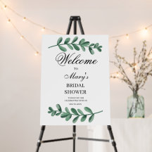 Elegant vattenfärg gröna blad bröllopsdusch