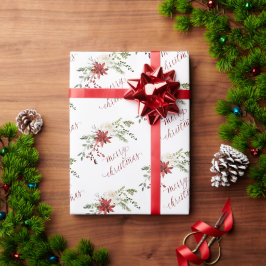 Elegant vattenfärg grönska bär jul presentpapper