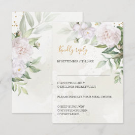 Elegant vattenfärg grönska vita blommor bröllop OSA kort