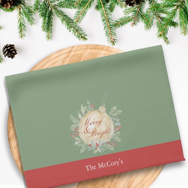 Elegant Vattenfärg Guld Ornament Kökshandduk (Skapare uppladdad)