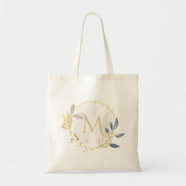Elegant Vattenfärg Guld Utandning Monogram m Tygkasse