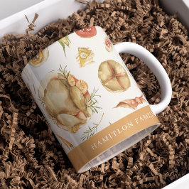 Elegant Vattenfärg Höstfällning Turkiet Thanksgivi Kaffemugg