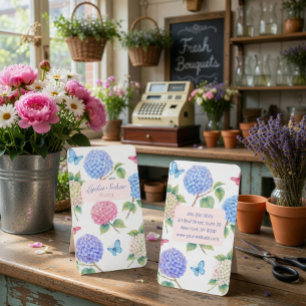Elegant vattenfärg Hydrangea Blomsterbutik Kort
