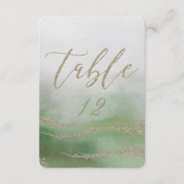 Elegant Vattenfärg i Bordsnumret Foliage Bröllop Inbjudningar