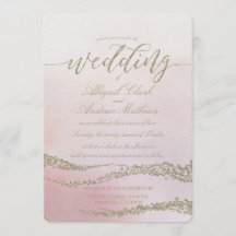 Elegant Vattenfärg i bröllopsinbjudan