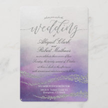 Elegant Vattenfärg i Orchid Wedding-inbjudan