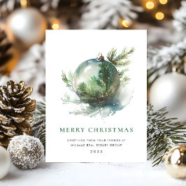 Elegant vattenfärg jul prydnad semester vykort