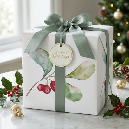 Elegant vattenfärg julgran julklappspapper presentpapper