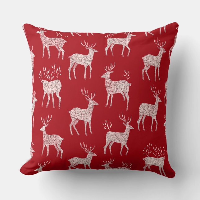 Elegant Vattenfärg Julgran Pillow Kudde (Framsida)