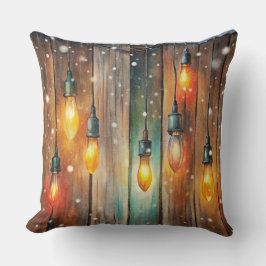 Elegant Vattenfärg Julgran Pillow Kudde