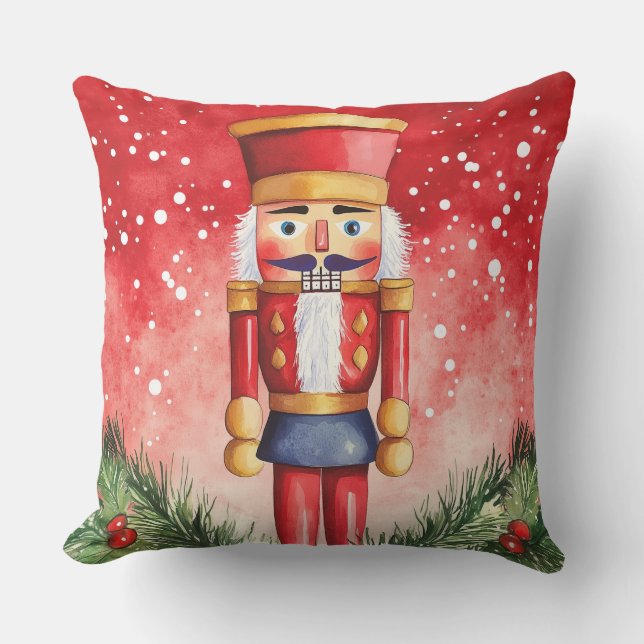 Elegant Vattenfärg Julgran Pillow Kudde (Framsida)