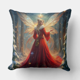 Elegant Vattenfärg Julgran Pillow Kudde