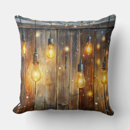 Elegant Vattenfärg Julgran Pillow Kudde