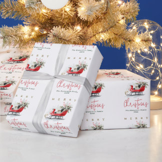 Elegant vattenfärg julschakt på julen presentpapper