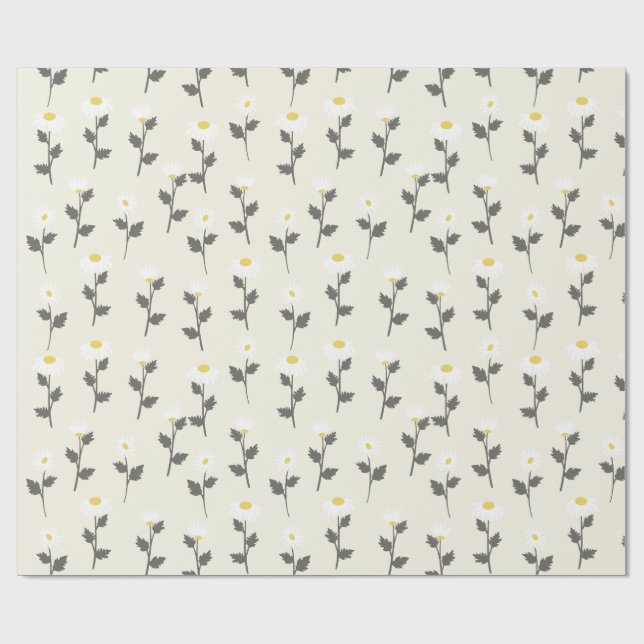 Elegant vattenfärg kamille tusensköns blomster presentpapper (Platt)