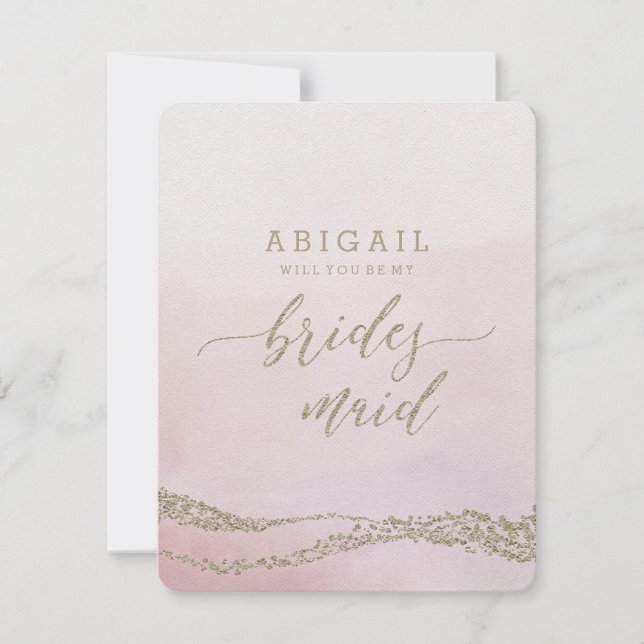 Elegant  vattenfärg kommer att ge dig en Bridesmai Inbjudningar (Framsida)