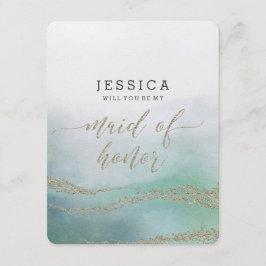 Elegant Vattenfärg kommer du att vara min Maid of  Inbjudningar
