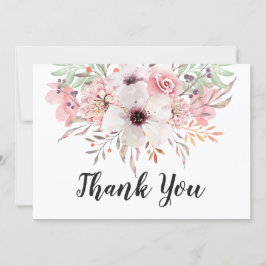 Elegant vattenfärg landsbygd blommig tackkort tack kort