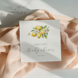 Elegant Vattenfärg Lemon Baby Shower Pappersservett