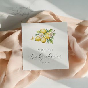 Elegant Vattenfärg Lemon Baby Shower Pappersservett