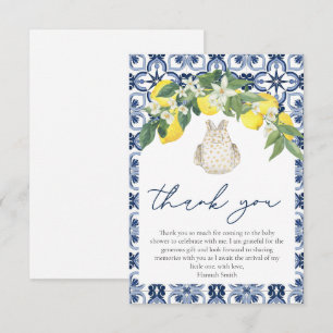 Elegant vattenfärg Lemon Positano Baby Shower Tack Kort