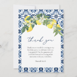 Elegant, vattenfärg Lemon Positano Tack Kort