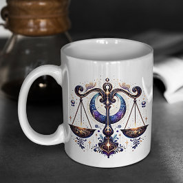 Elegant Vattenfärg Libra Zodiac Anpassningsbar Mug Kaffemugg