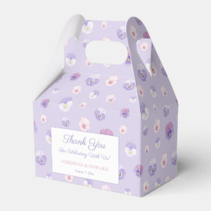 Elegant Vattenfärg Lilac Pressed Flowers Bröllop Presentaskar