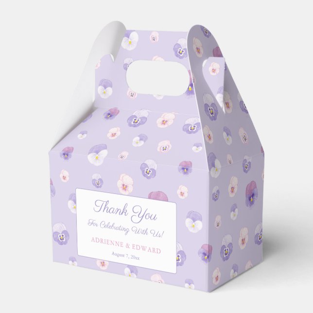 Elegant Vattenfärg Lilac Pressed Flowers Bröllop Presentaskar (Framsidan Sidan)