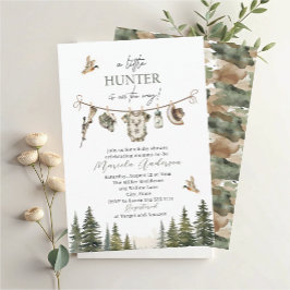 Elegant Vattenfärg lite Hunter Baby Shower Inbjudningar