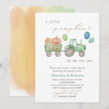 Elegant Vattenfärg lite Pumpkin Baby Shower