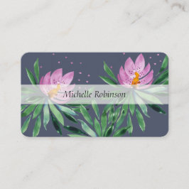 Elegant Vattenfärg Lotus Flower-Professionell Visitkort