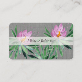 Elegant Vattenfärg Lotus Flower-Professionell Visitkort
