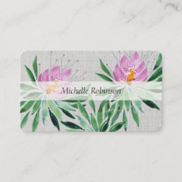 Elegant Vattenfärg Lotus Flower-Professionell Visitkort