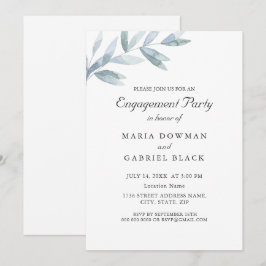 Elegant vattenfärg löv botaniska Förlovningen Del Inbjudningar