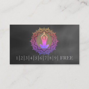 Elegant vattenfärg mandala YOGA-instruktör logotyp Visitkort