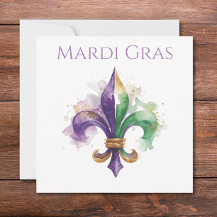 Elegant vattenfärg Mardi Gras Inbjudningar