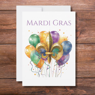 Elegant vattenfärg Mardi Gras Inbjudningar