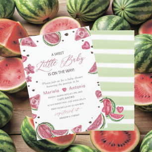 Elegant Vattenfärg Melon Baby Shower Inbjudningar
