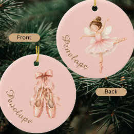Elegant vattenfärg Nötknäppare Ballerina Balett Julgransprydnad Keramik
