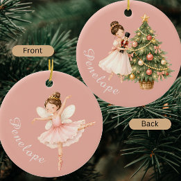 Elegant vattenfärg Nötknäppare Ballerina Balett Julgransprydnad Keramik