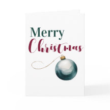 Elegant Vattenfärg Ornament Glad Jul Kort -
